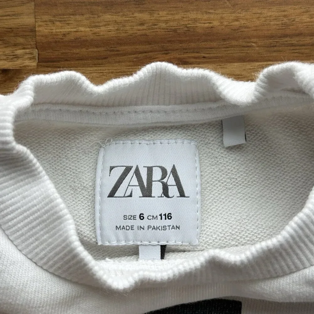 ZARA Kids USA New York Crewneck Sweatshirt American Flag Size‎ 6 Preppy School